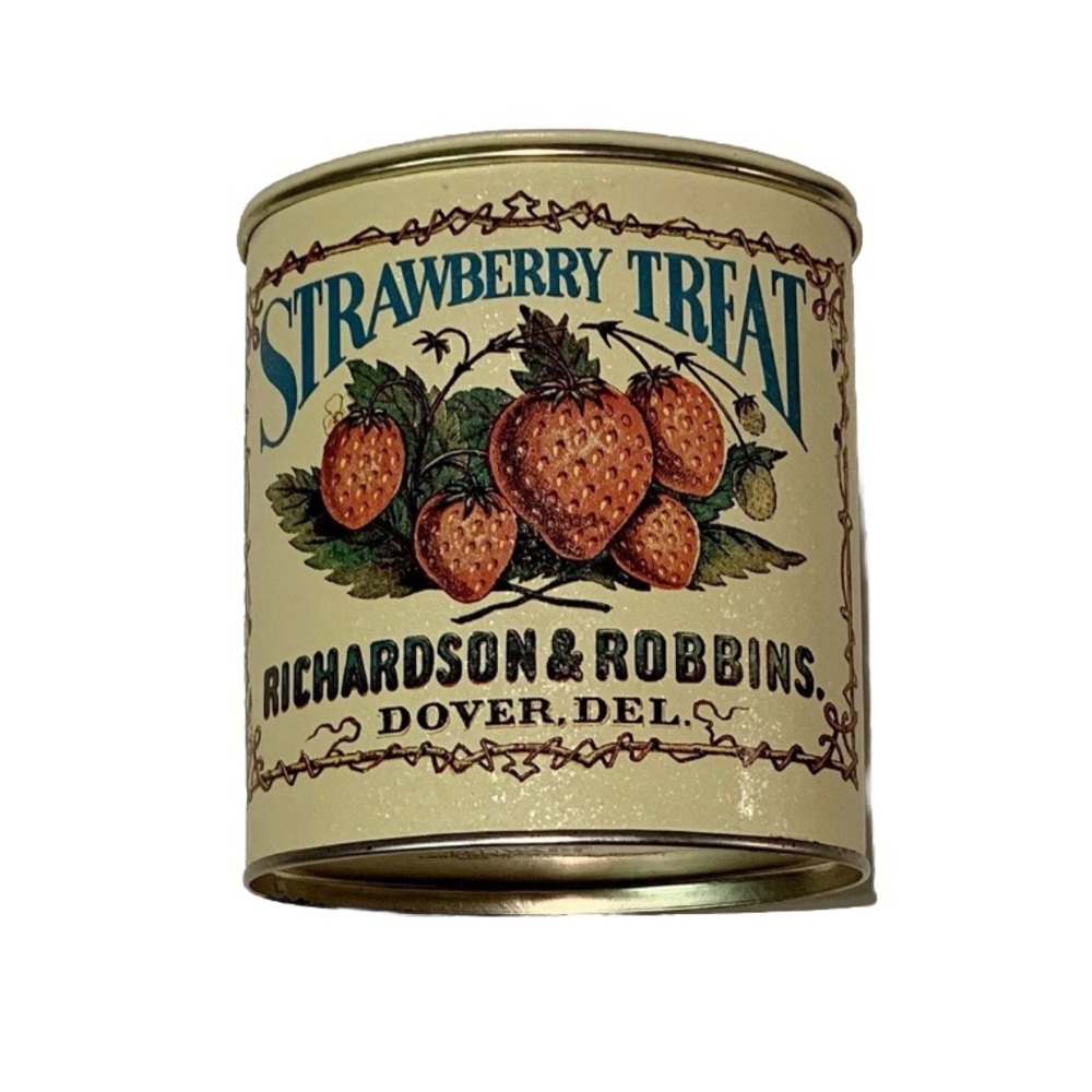 Vintage Strawberry Treat Bristol Ware Decorative Tin Made in Hong Kong.